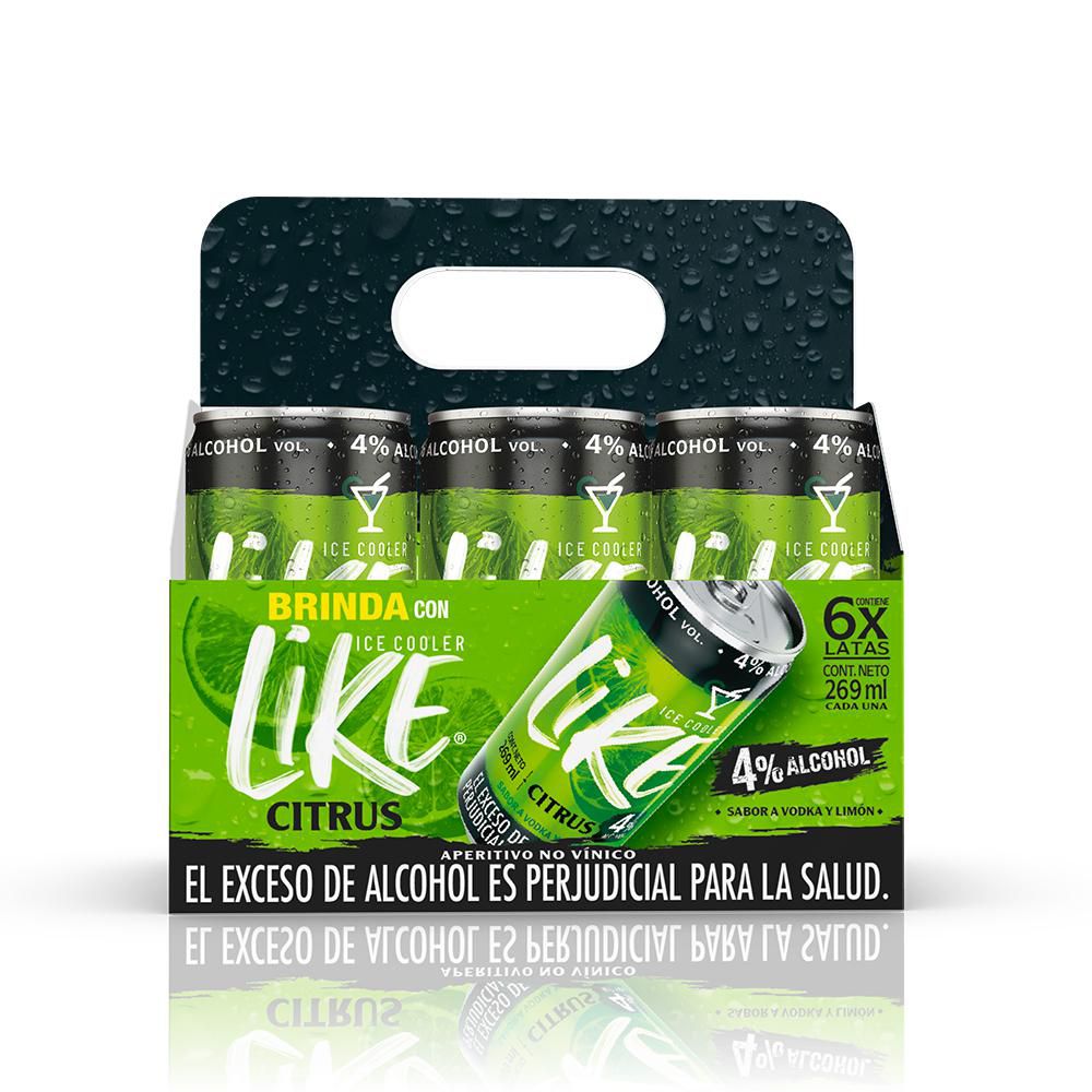 Aperitivo con licor LIKE ICE COOLER citrus vodka limón lata x6und (1614  ml) img #2