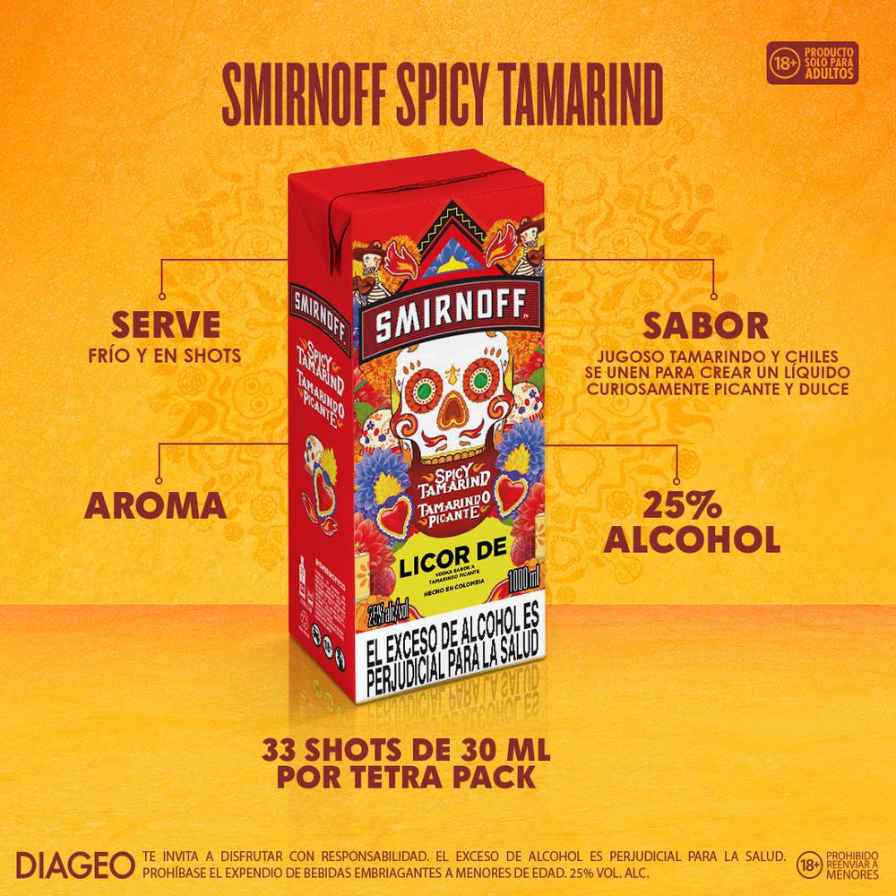Vodka SMIRNOFF spicy tamarind (1000  ml) img #2