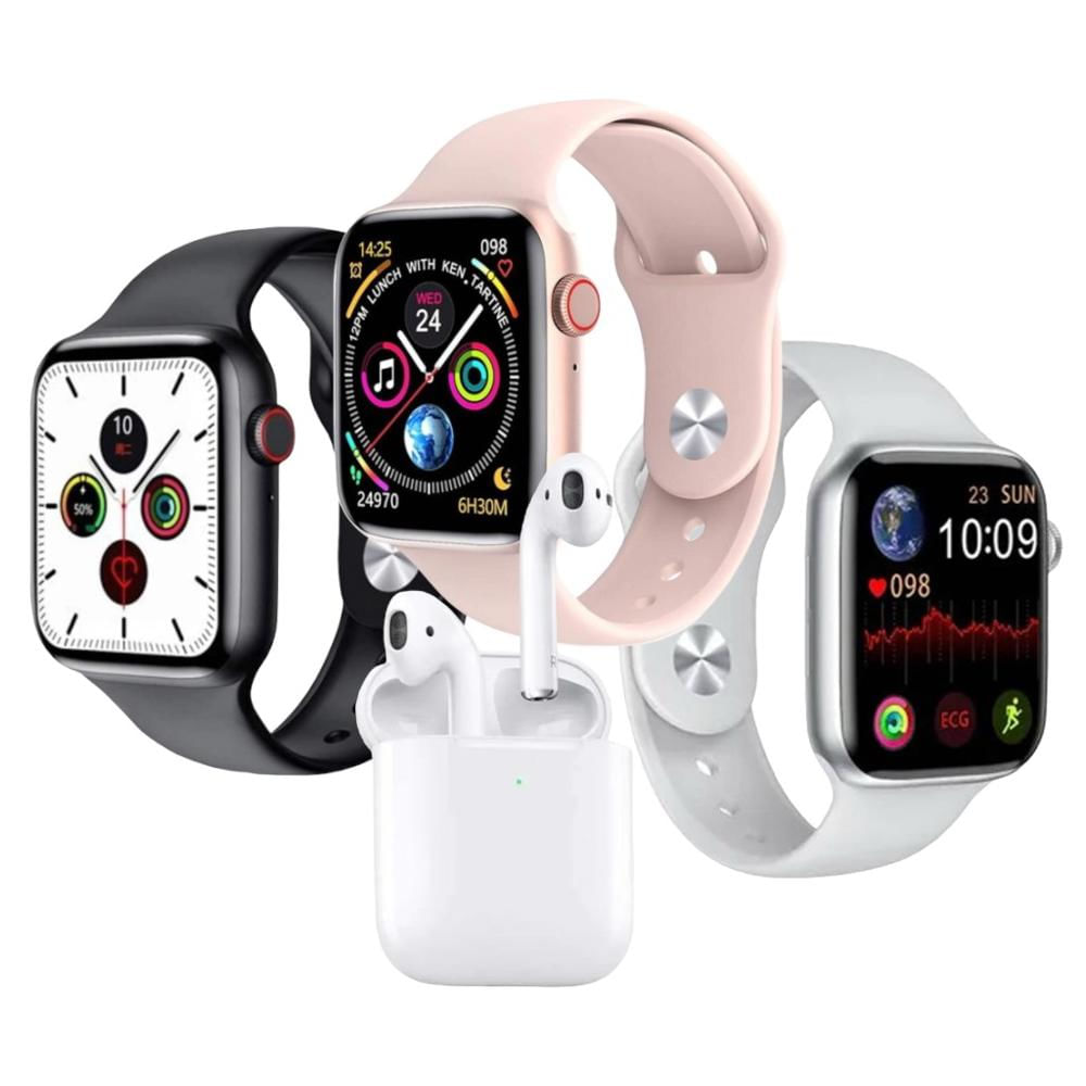 Reloj Inteligente W26 Pro Max Con Audífonos Y Doble Correa Rosa img #2