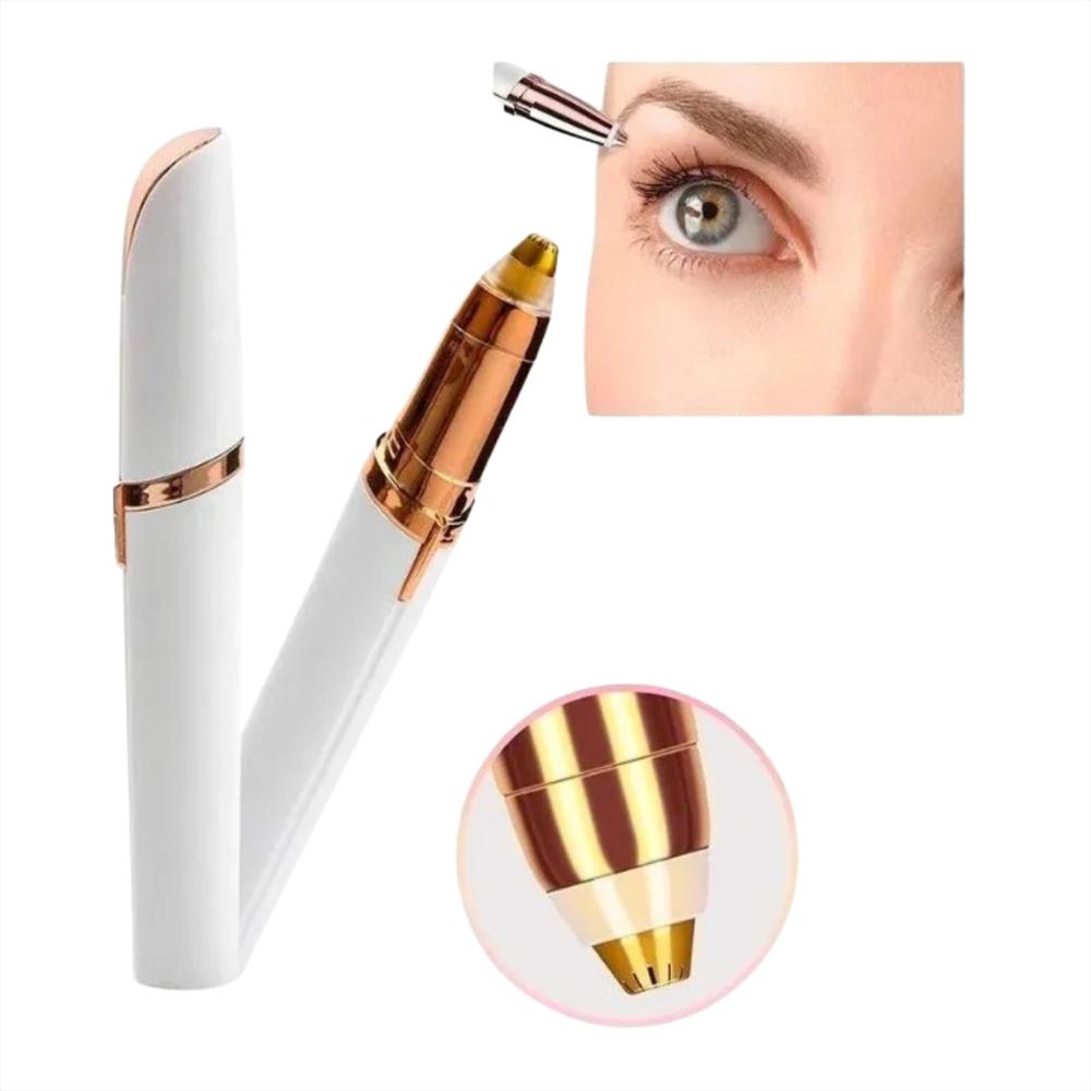 Depiladora De Cejas Sin Dolor Flawless Brows Color Oro Rosa Y Blanco 5 V