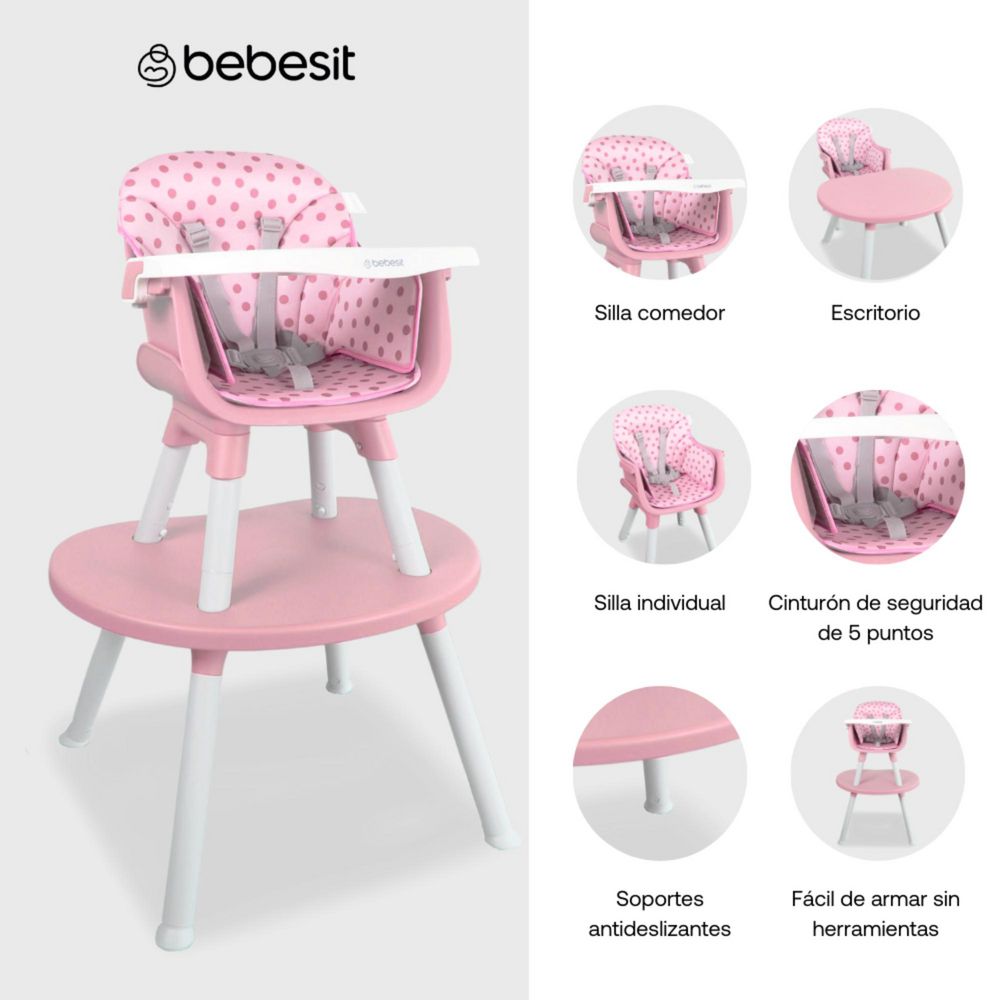 Silla Comedor Bebe Infantil 2 en 1 escritorio Baby Desk BEBESIT