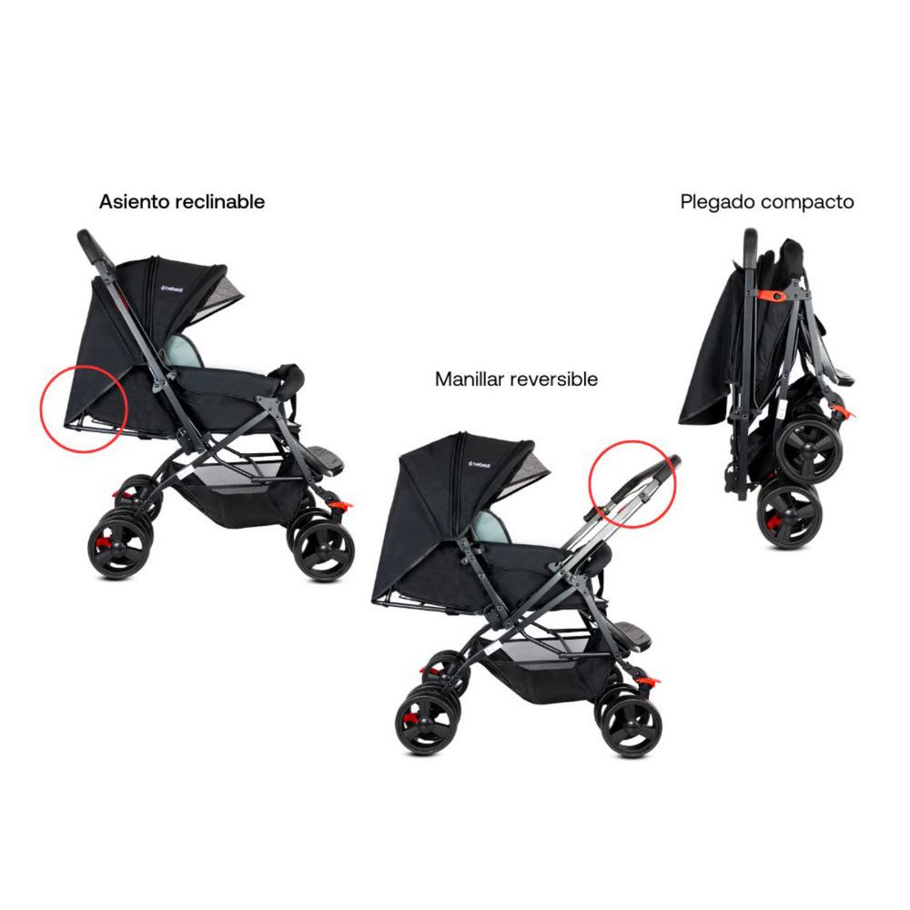 Coche De Bebe Tipo Moises manilar reversible Roma BEBESIT img #2