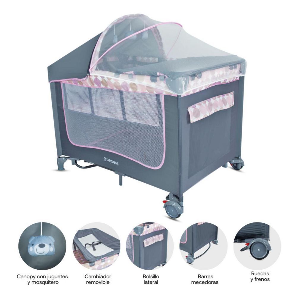 Cuna Corral Bebe Magic Con Mosquitero BEBESIT img #1