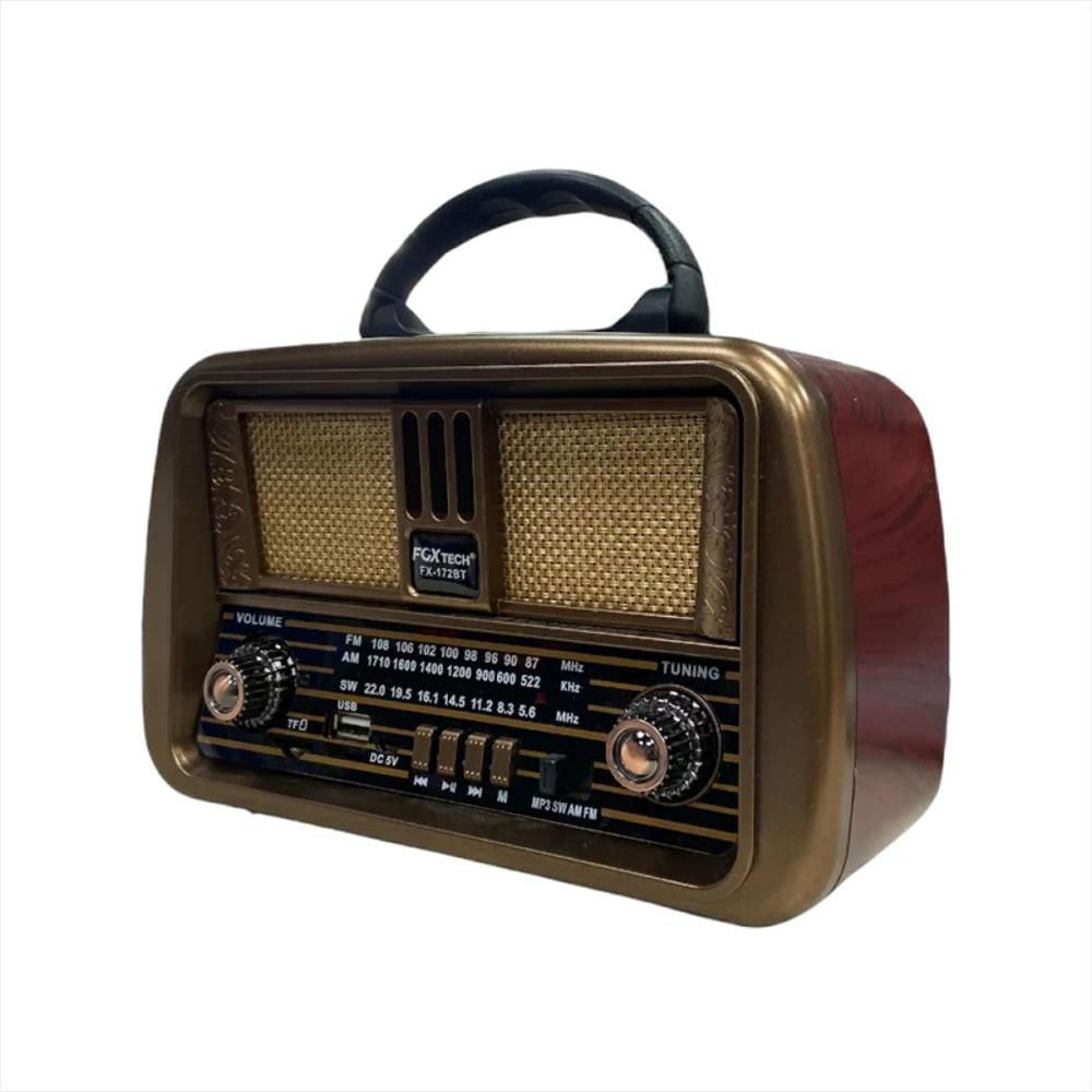 Parlante Vintage Recargable Con Usb Fm Bluetooth Fx 172 img #4