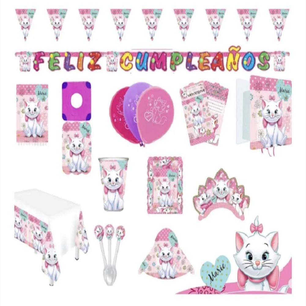 Kit Decoración Piñata Fiesta Infantil Gata Marie img #1