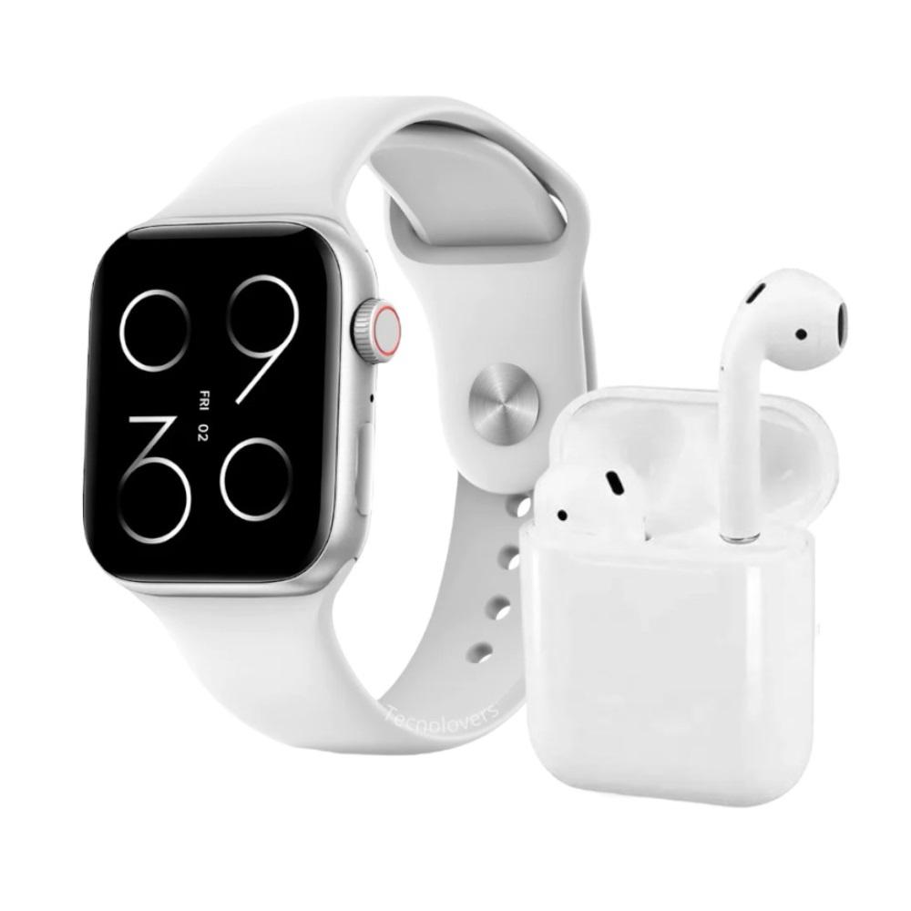 Reloj Inteligente W26 Pro Max Con Audífonos Y Doble Correa Blanco img #1