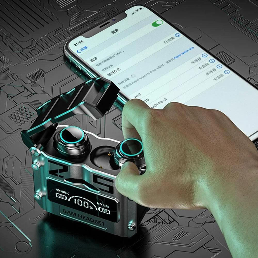 Audífonos Gamer M25 Inalámbricos Bluetooth Con Powerbank Gris Oscuro img #2