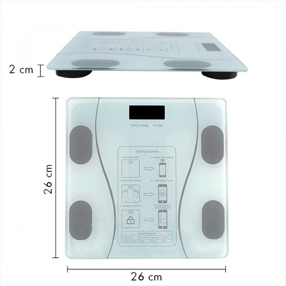Pesa Inteligente Con Bluetooth Para Obtener 18 Datos Corporales Verde Claro img #3