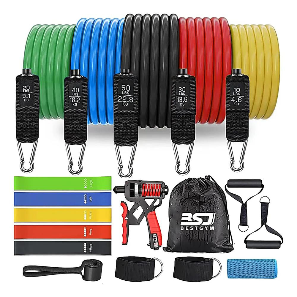 Bandas De Resistencia 150 Lb Set Completo Con Asas Y Anclaje img #1