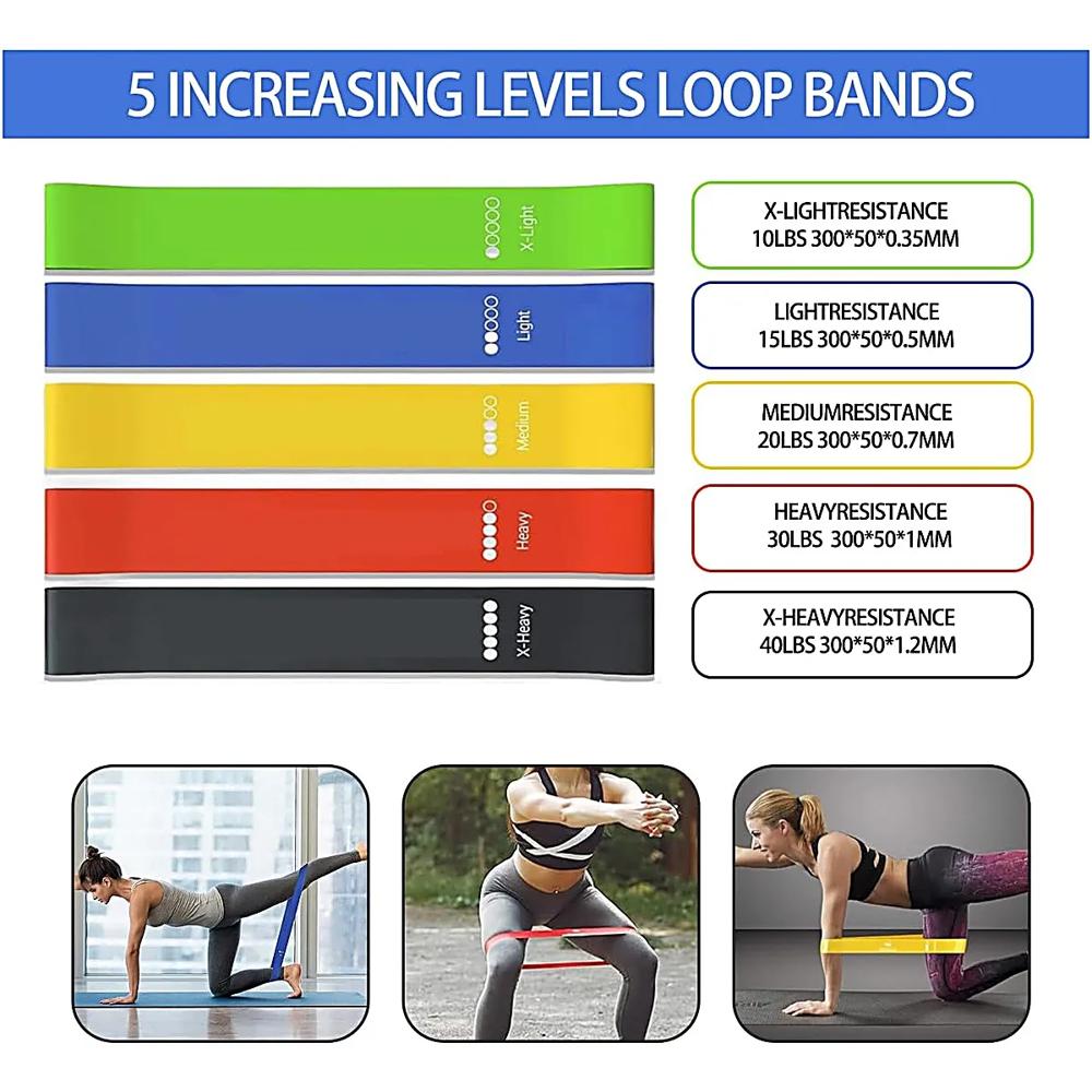 Bandas De Resistencia 150 Lb Set Completo Con Asas Y Anclaje img #3