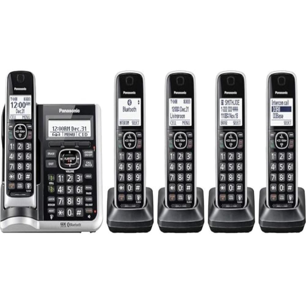 Teléfono Inalámbrico Panasonic Link2cell Con Bluetooth Y Contestador (5 Auriculares) img #1