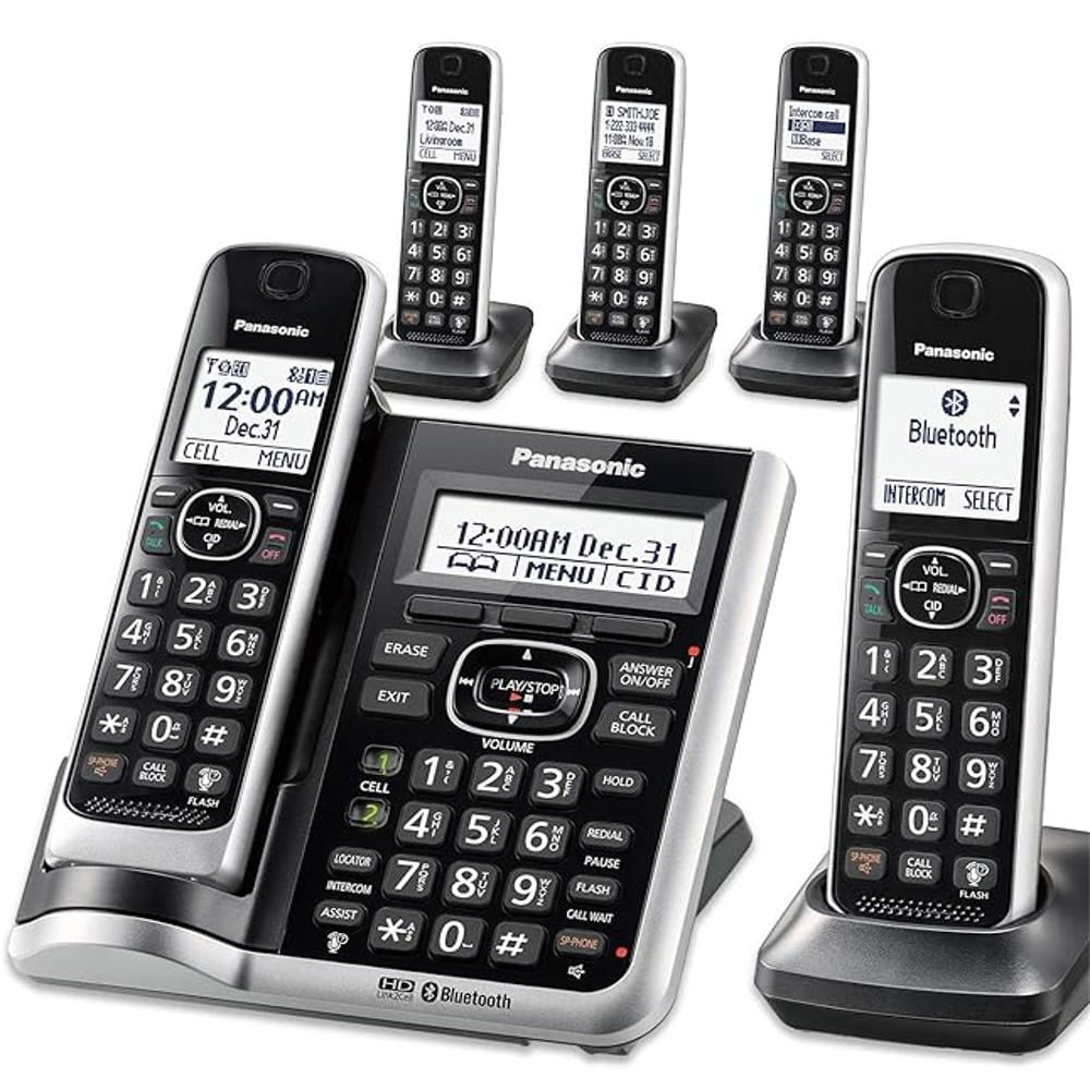 Teléfono Inalámbrico Panasonic Link2cell Con Bluetooth Y Contestador (5 Auriculares) img #2