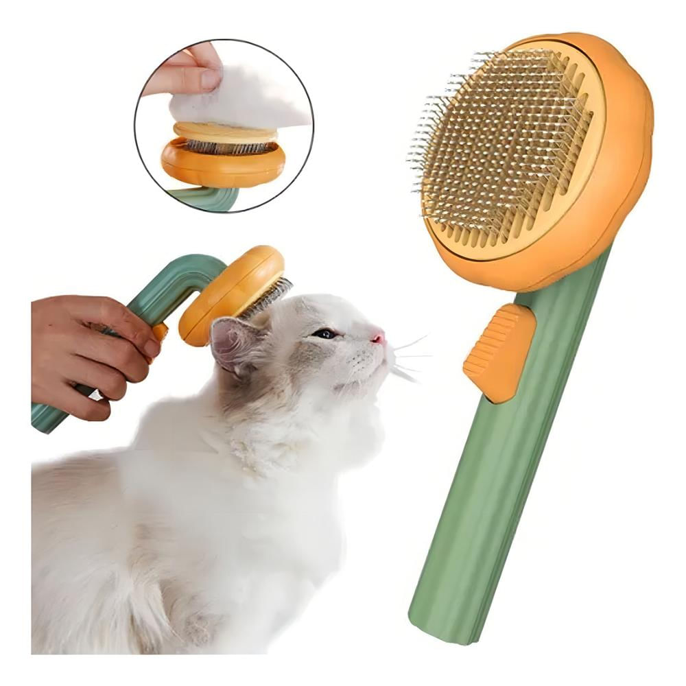 Cepillo Autolimpiante Para Perros Y Gatos Elimina Pelo Botón img #2