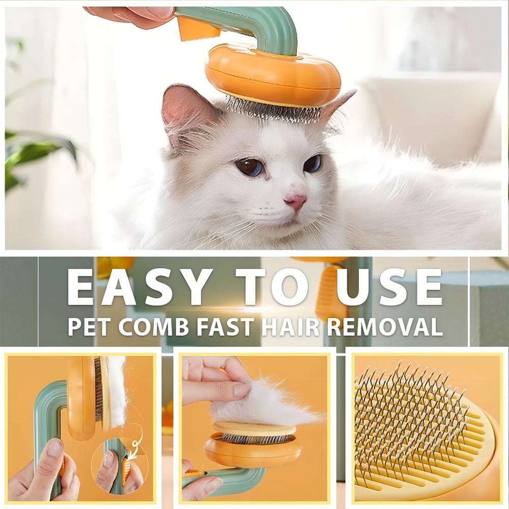 Cepillo Autolimpiante Para Perros Y Gatos Elimina Pelo Botón img #3