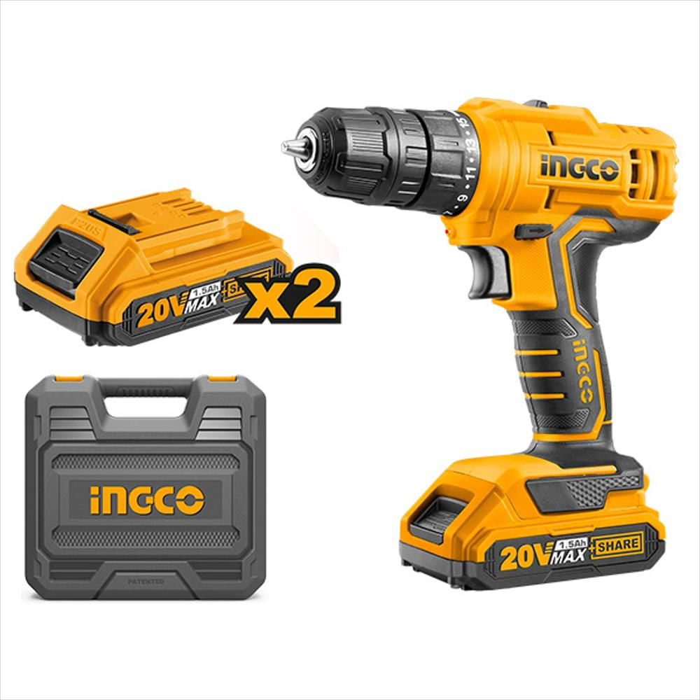 Taladro Inalambrico 3/8 20V C/Pl 2Bt Ingco Ucdli20453 img #1