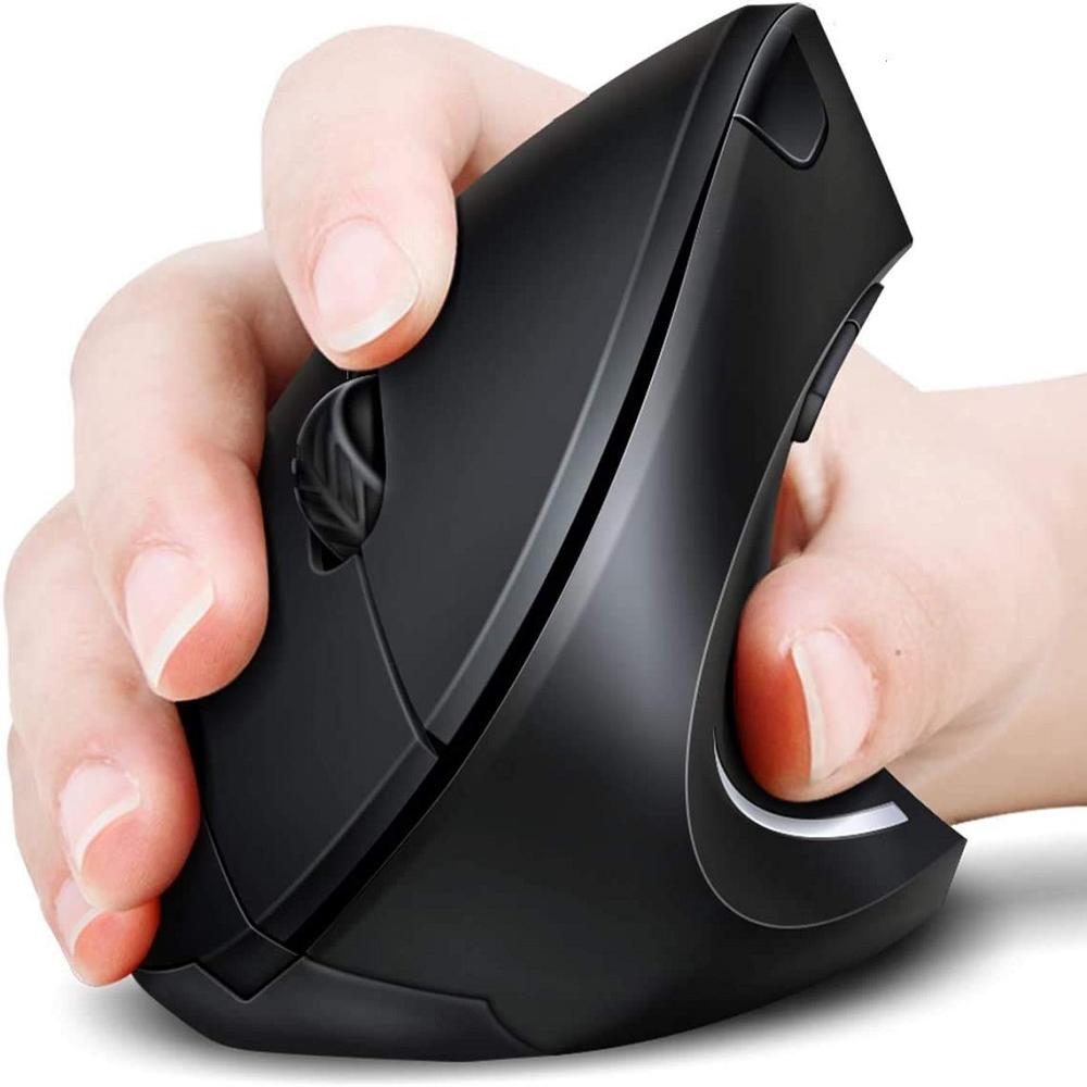 Mouse Ergonómico Vertical Inalámbrico Óptico De Pilas Negro img #1