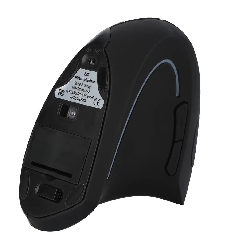 Mouse Ergonómico Vertical Inalámbrico Óptico De Pilas Negro img #4