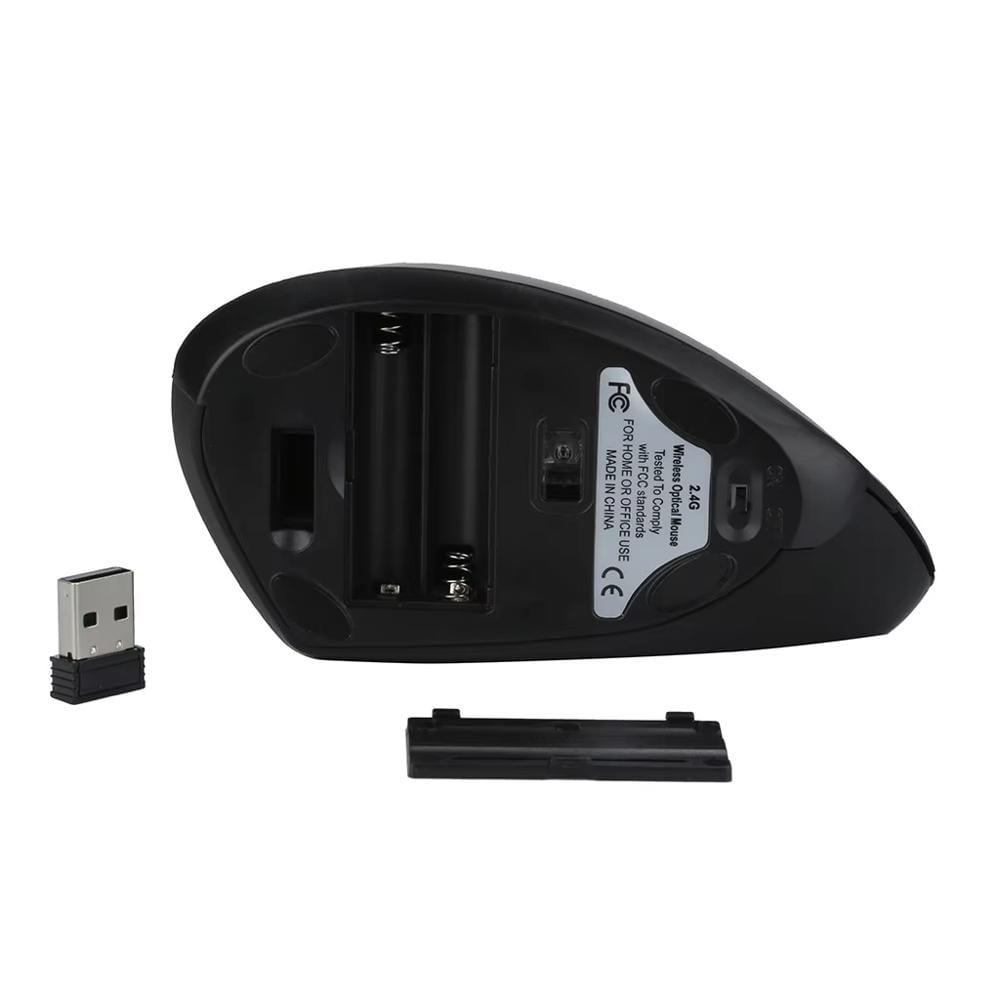 Mouse Ergonómico Vertical Inalámbrico Óptico De Pilas Negro img #5