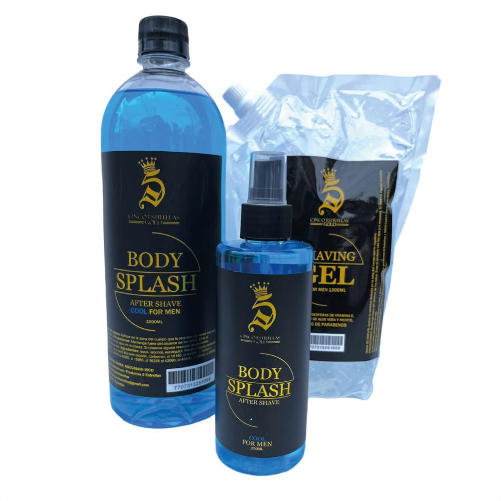 Combo Barberia Lociones Refrescantes Y Gel De Afeitado 5 Estrellas