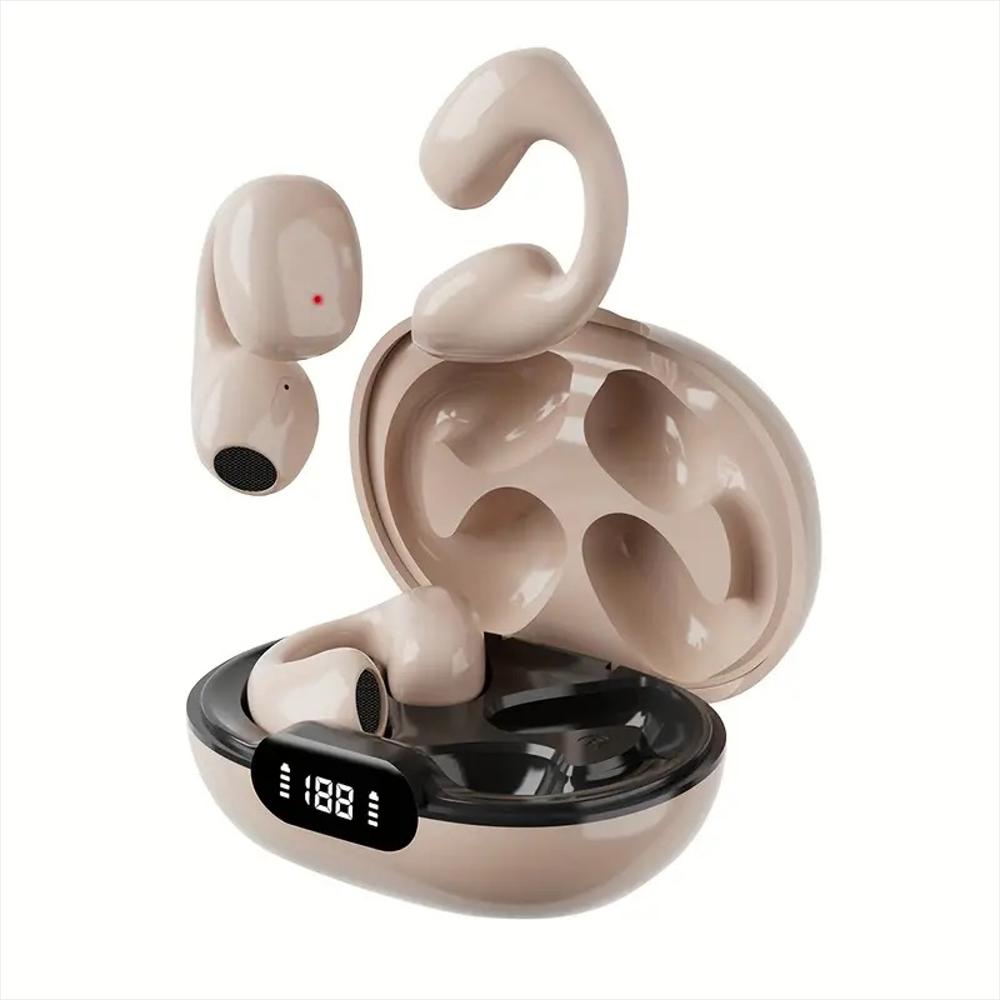 Audífonos Inalámbrico Bluetooth Earcuff Con Pantalla Led F60 Rosa img #1