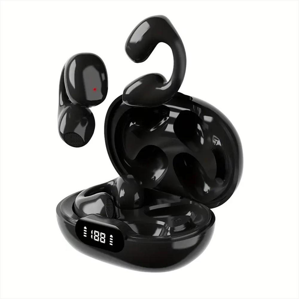 Audífonos Inalámbrico Bluetooth Earcuff Con Pantalla Led F60 Negro img #1