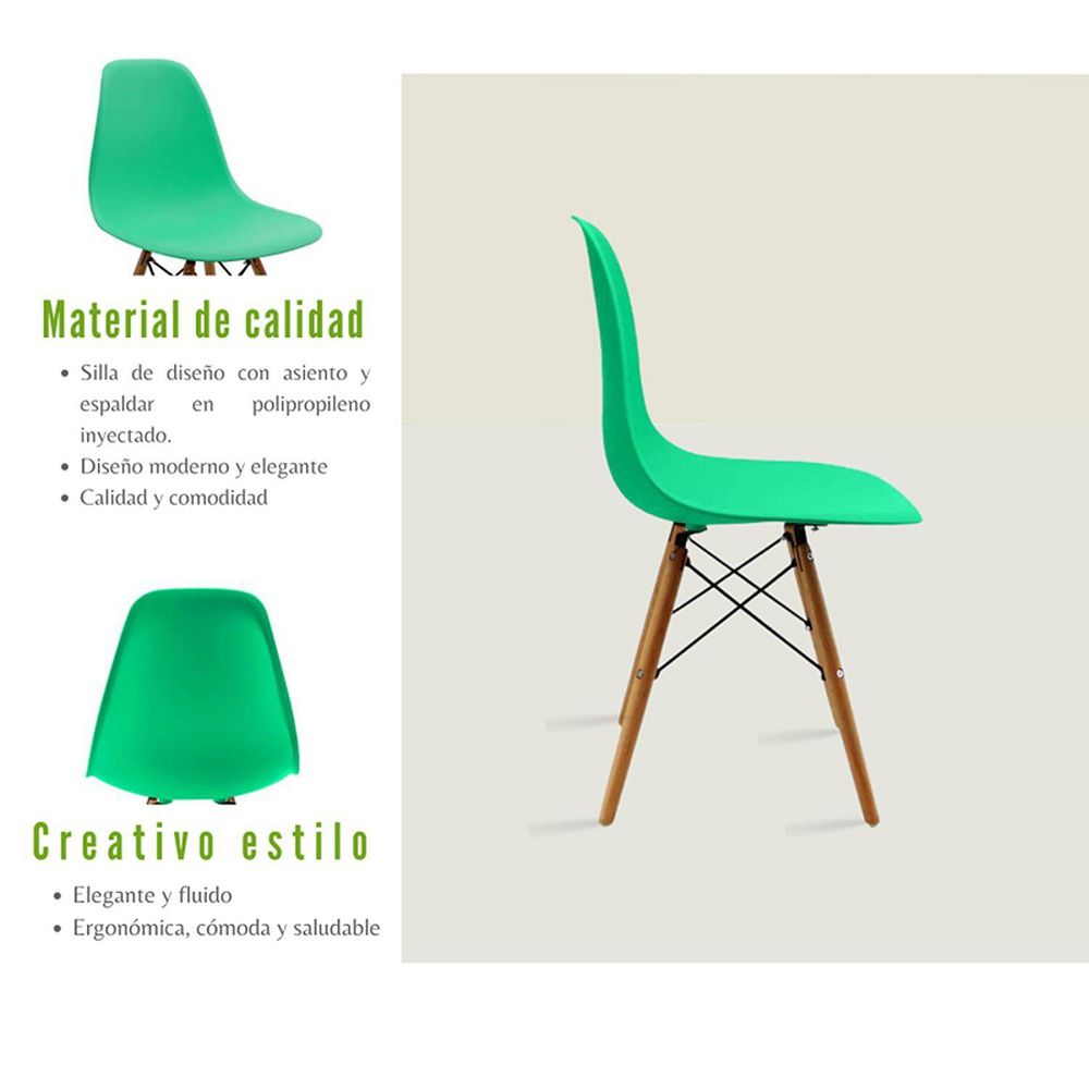 SILLA EAMES VERDE MENTA EKONOMODO DESIGN EKMS235VM img #3