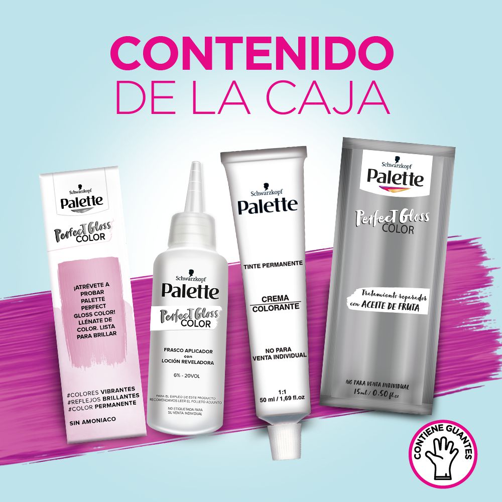 Tinte para cabello PALETTE PERFECT GLOSS COLOR rubio sin amoniaco (50  und) img #3
