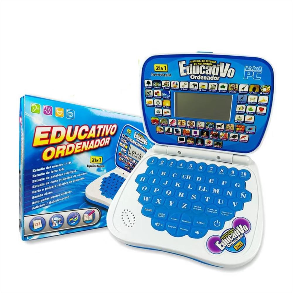 Computador Didáctico Mini Laptop Educativo Inglés Y Español Azul img #1