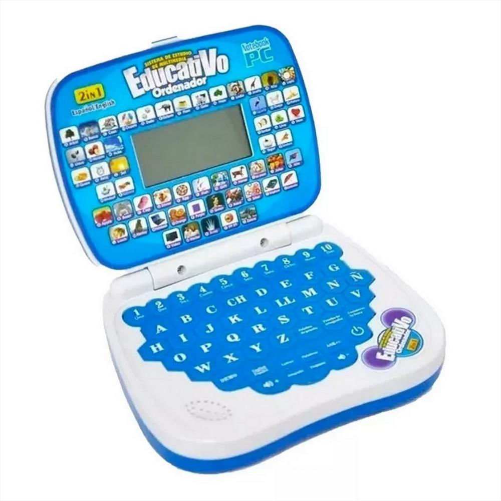 Computador Didáctico Mini Laptop Educativo Inglés Y Español Azul img #2