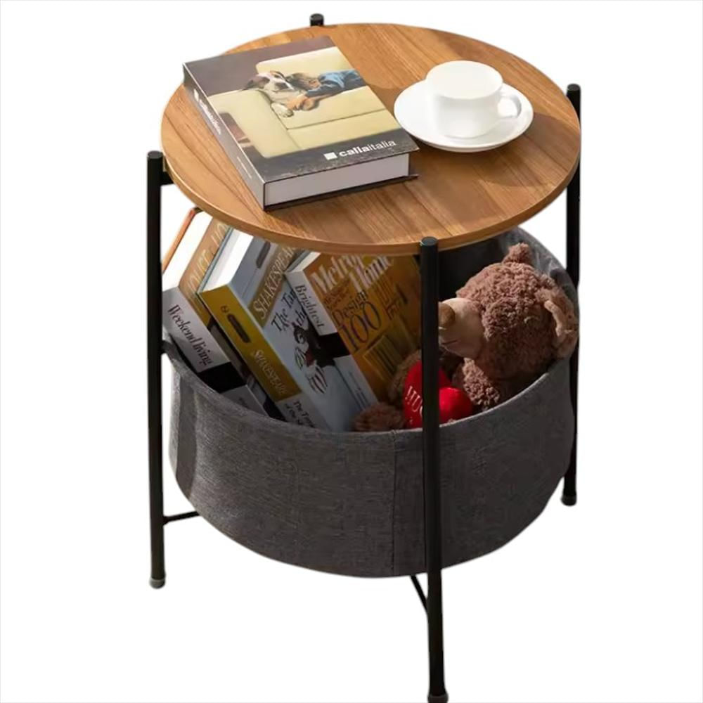 Mesa De Noche Con Cesta De Almacenamiento A4984 Color Madera img #2