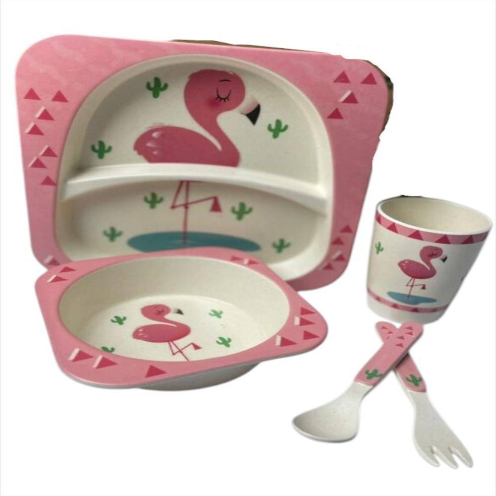 Set Vajilla Bebes Niños 5 Piezas Platos Bambu img #4