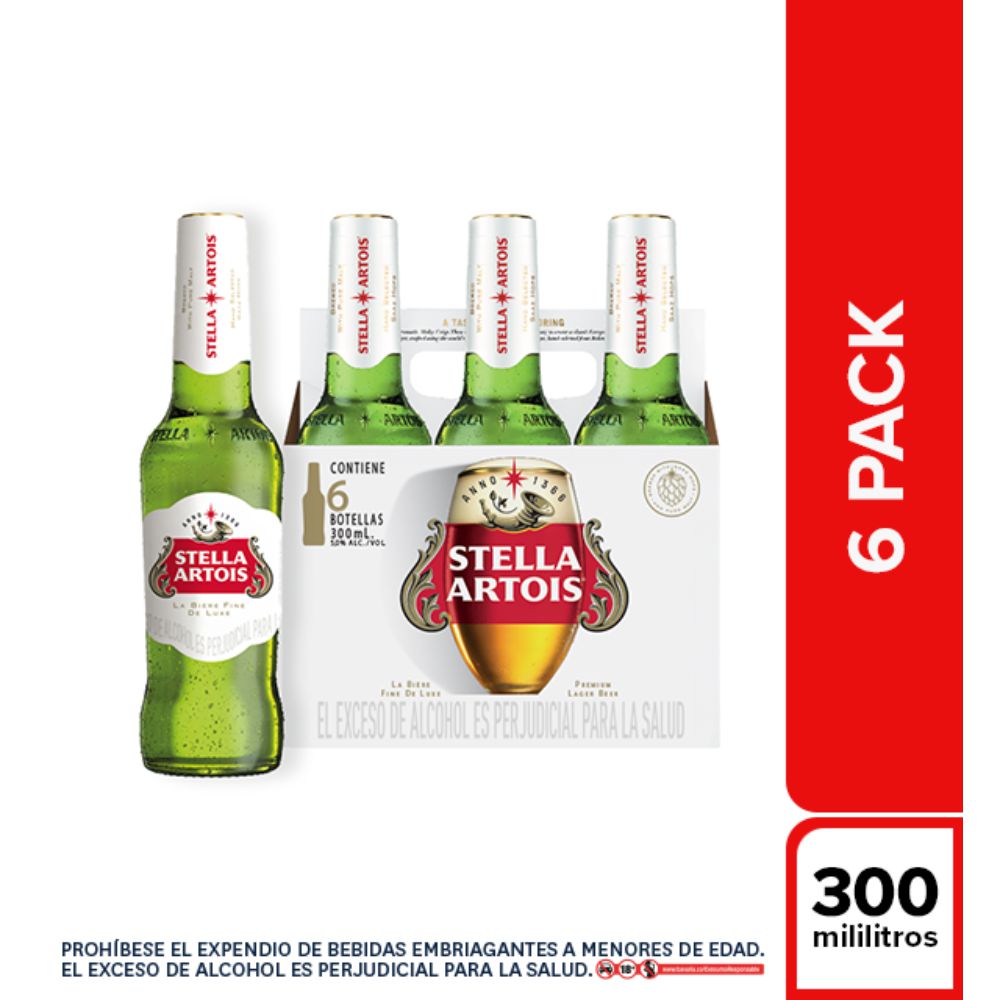 Cerveza STELLA ARTOIS botella six pack (1800  ml)