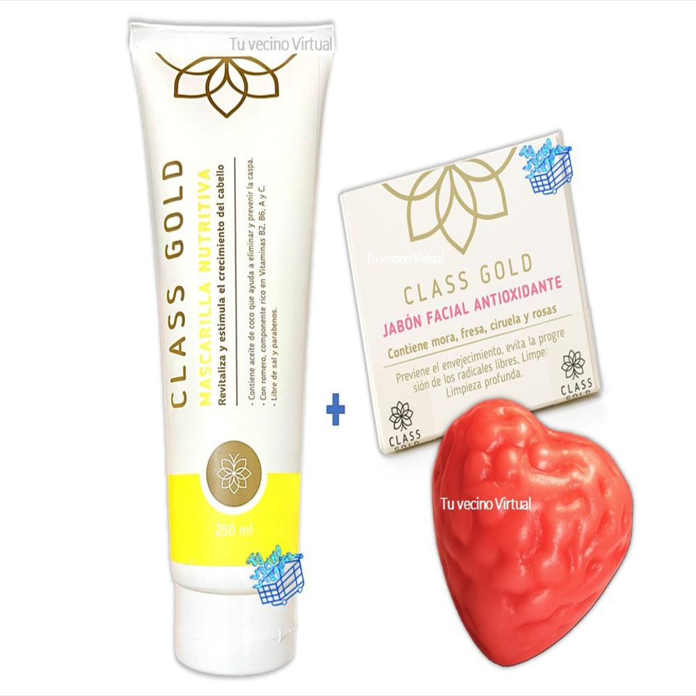 Jabon Facial Y Mascarilla Capilar Class Gold
