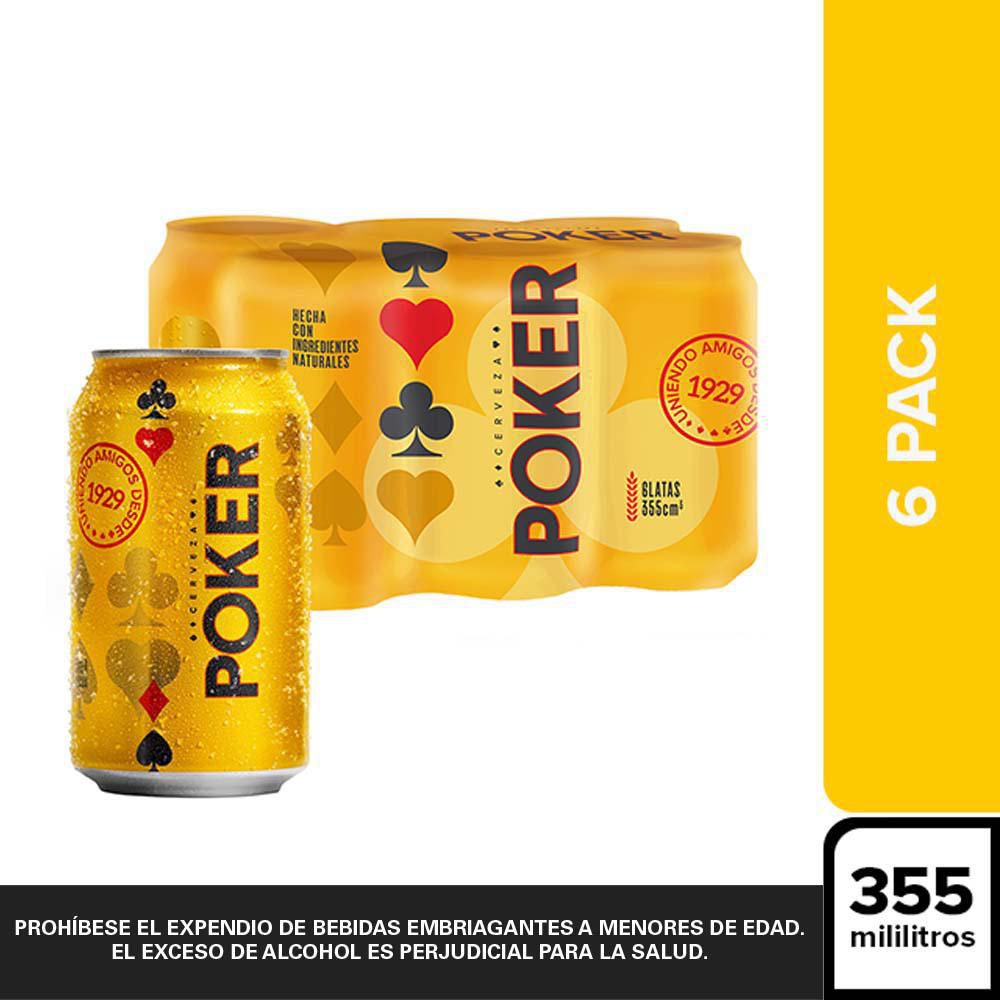 Cerveza POKER lata six pack (2130  ml) img #1