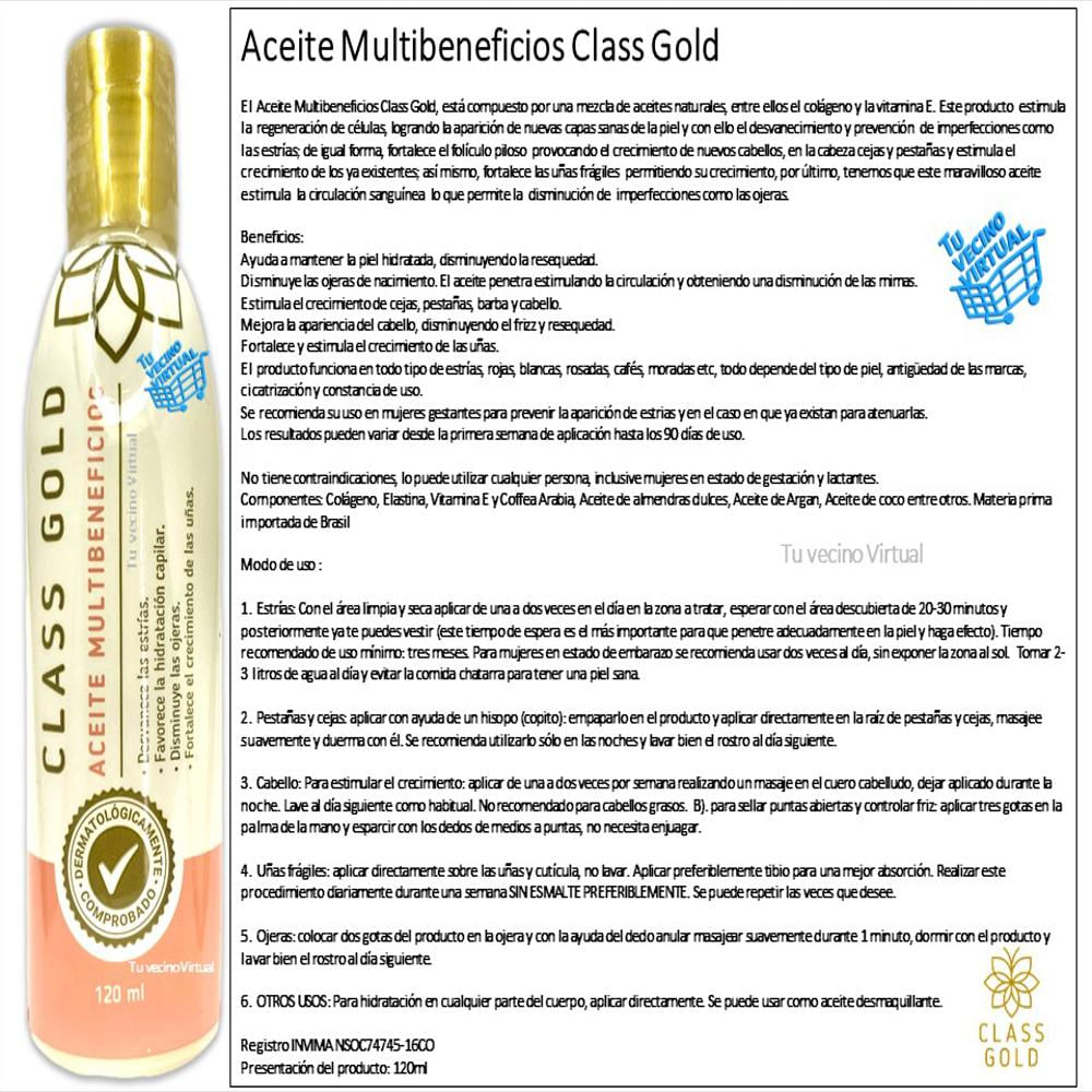 Aceite Multibeneficios Class Gold + Obsequio img #2