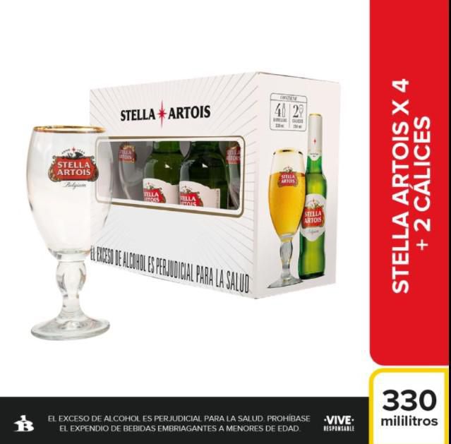 Cerveza importada STELLA ARTOIS four (1000  ml)