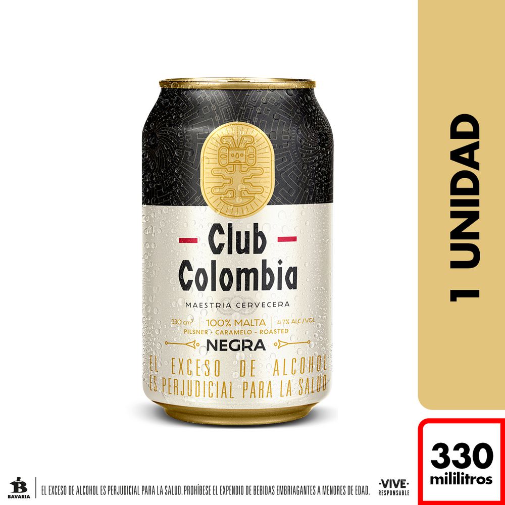 Cerveza CLUB COLOMBIA lata negra (330  ml)