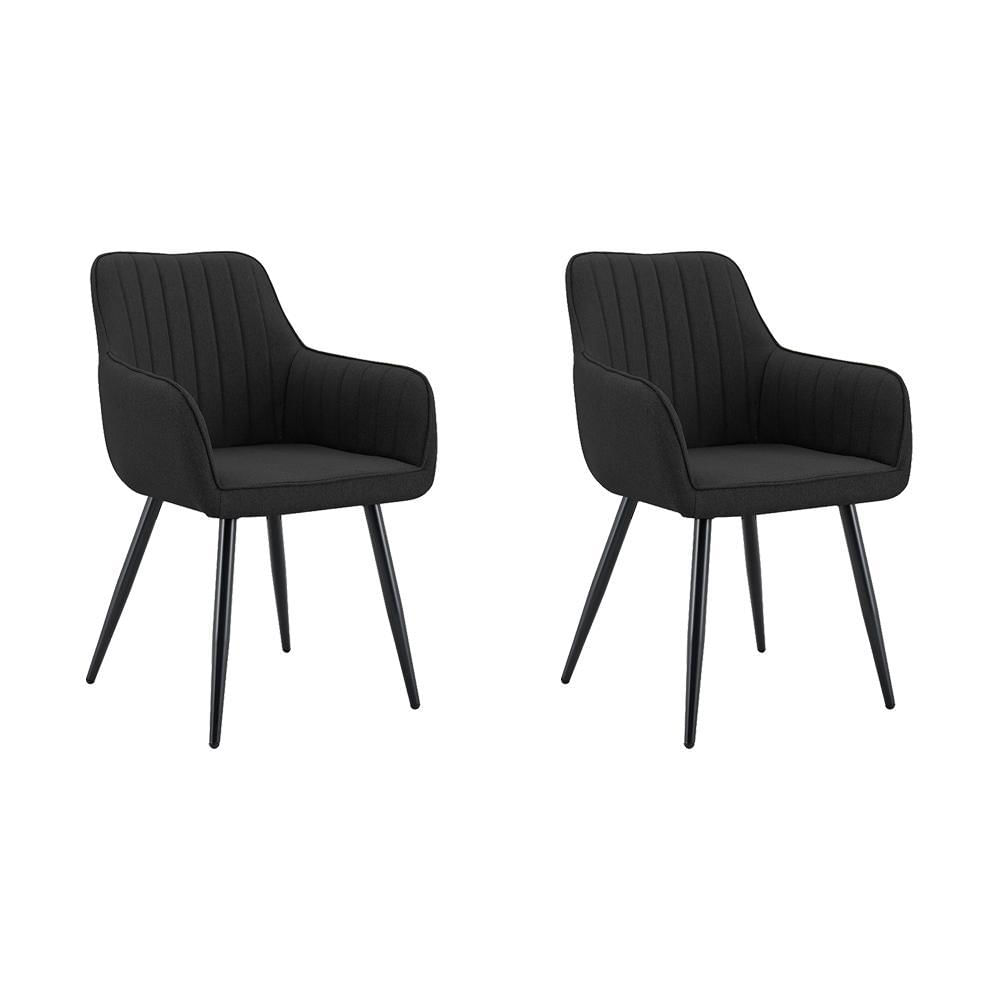 Set De 2 Sillas Neo, Color Negro, Con Espaldar Y Diseño Moderno