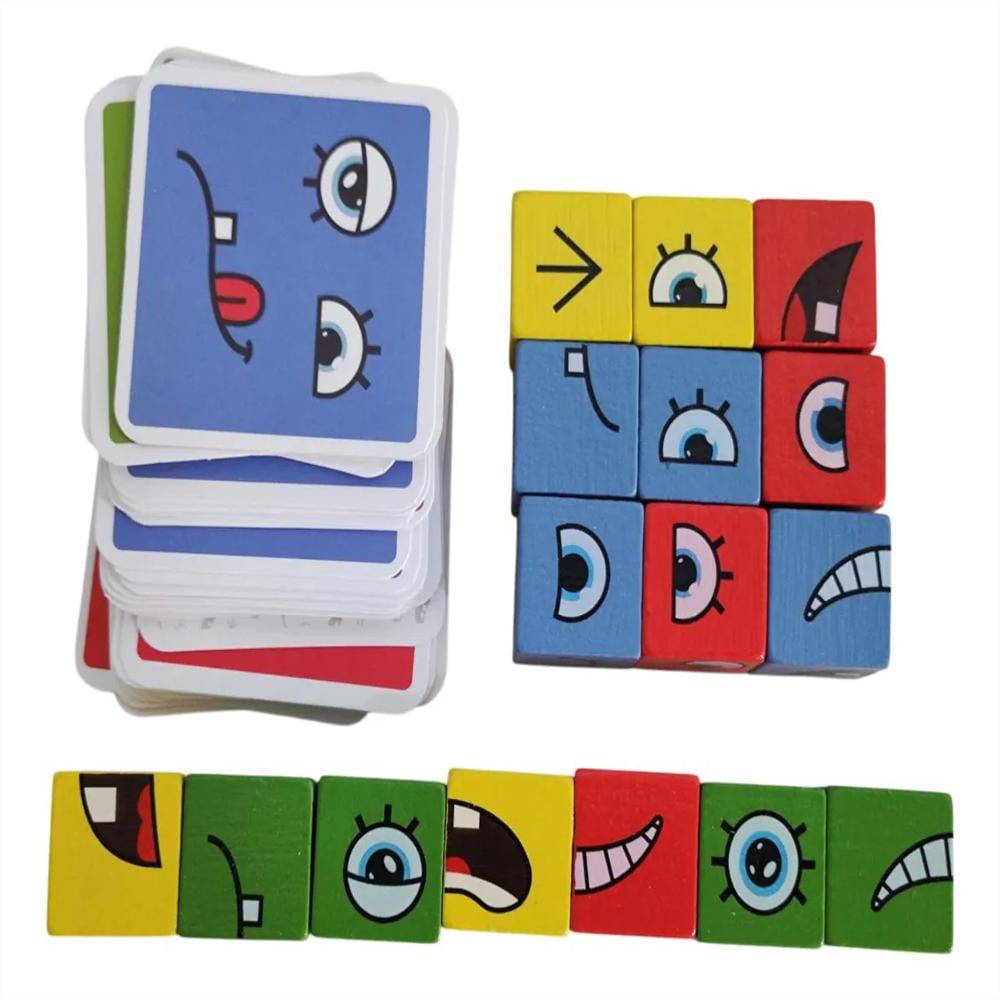 Juego Rompecabezas Expresiones Cubos Armar Juguete img #1