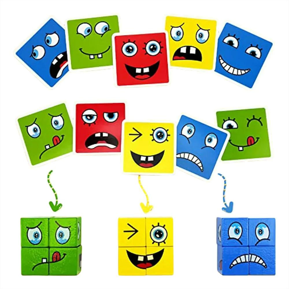 Juego Rompecabezas Expresiones Cubos Armar Juguete img #3