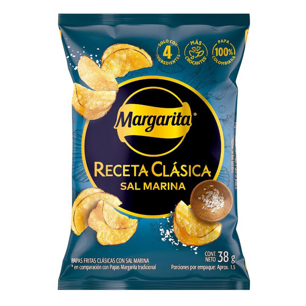Papas MARGARITA receta clásica sal marina (38  gr)