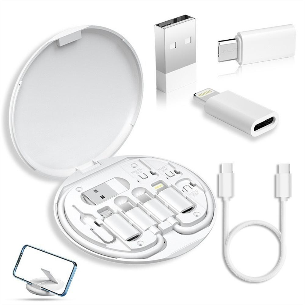 Kit Multifuncional De Datos Y Carga Viajero 60W Estuche 7 En 1 Blanco img #1