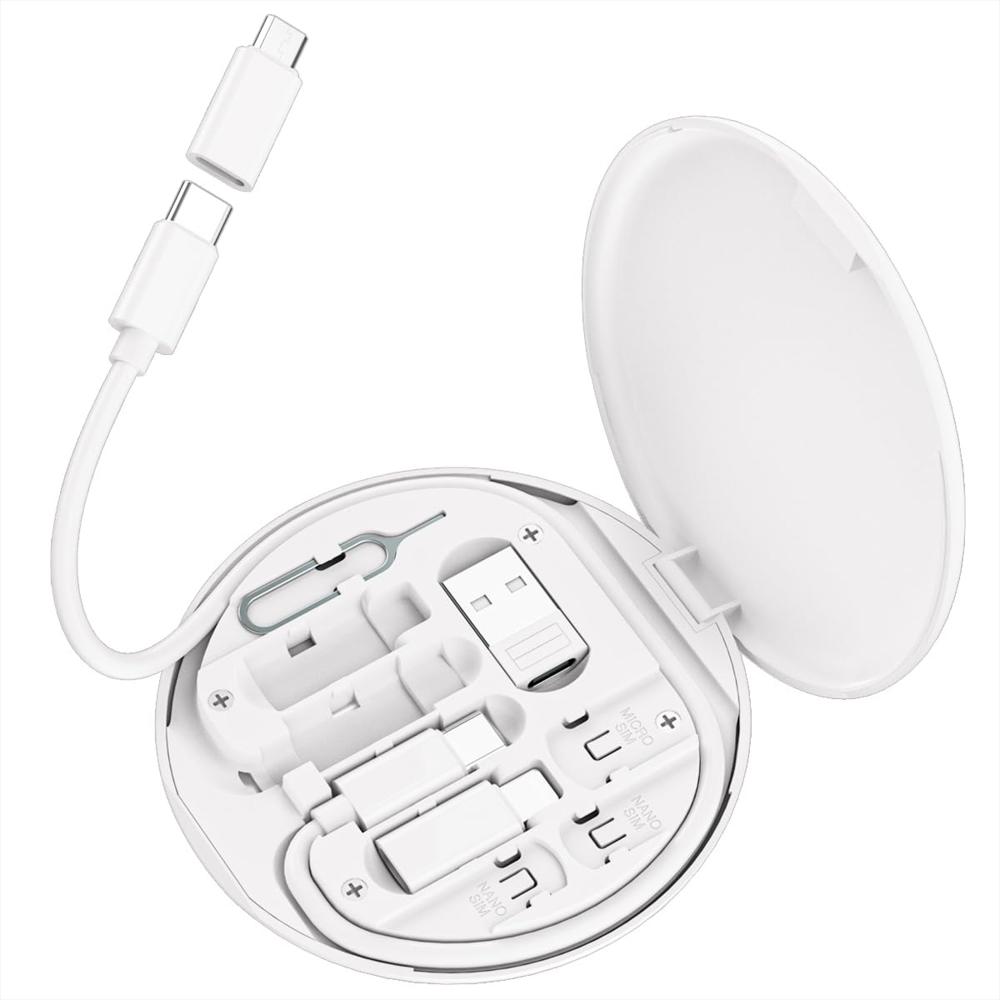 Kit Multifuncional De Datos Y Carga Viajero 60W Estuche 7 En 1 Blanco img #2