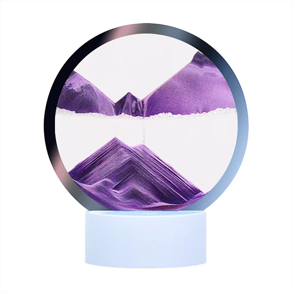 Lámpara Rgb Efecto Arena Movediza 3D Panel Táctil Decorativa Lila img #1