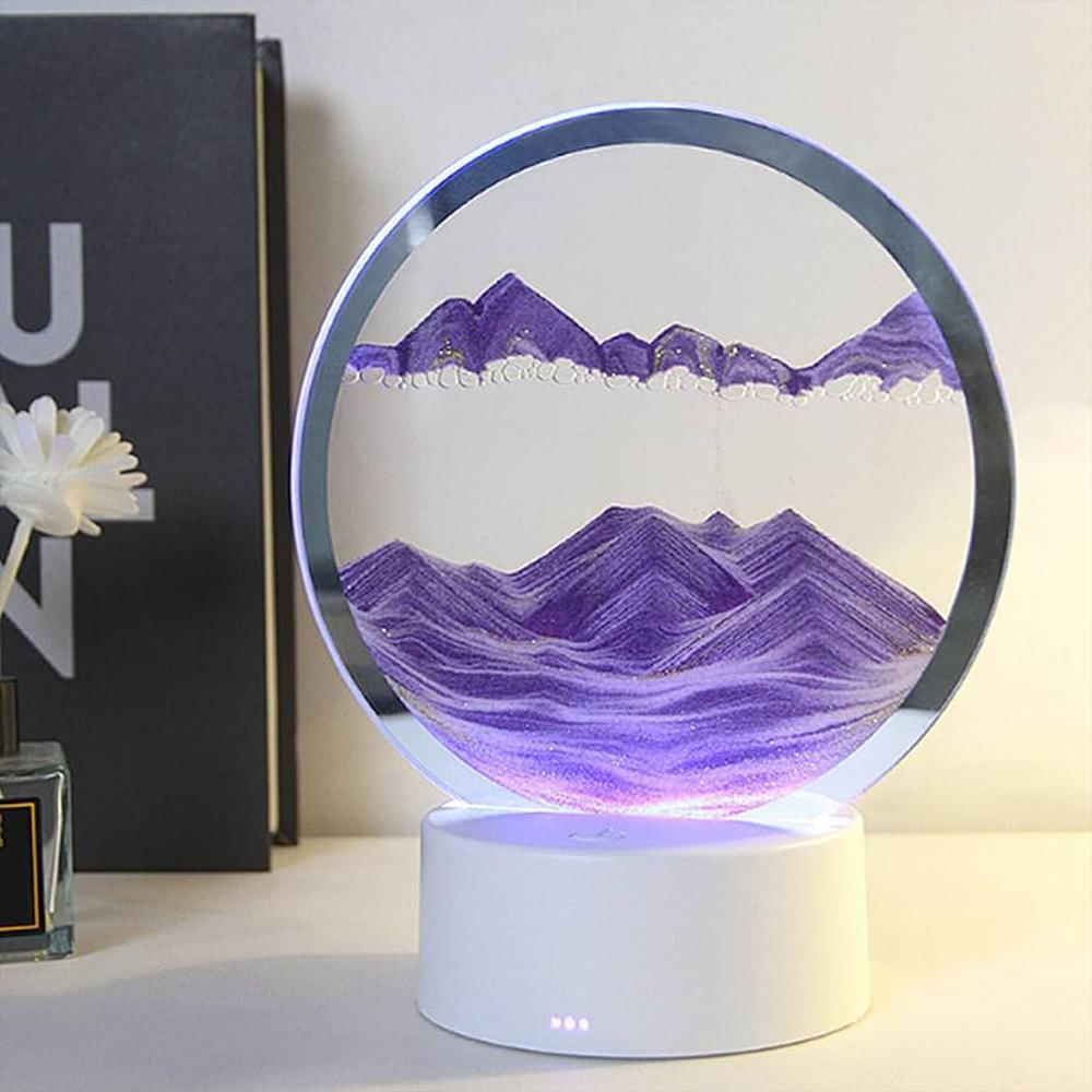 Lámpara Rgb Efecto Arena Movediza 3D Panel Táctil Decorativa Lila img #2