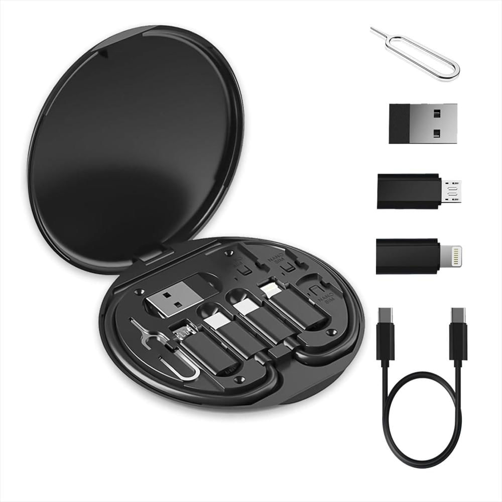 Kit Multifuncional De Datos Y Carga Viajero 60W Estuche 7 En 1 Negro img #3