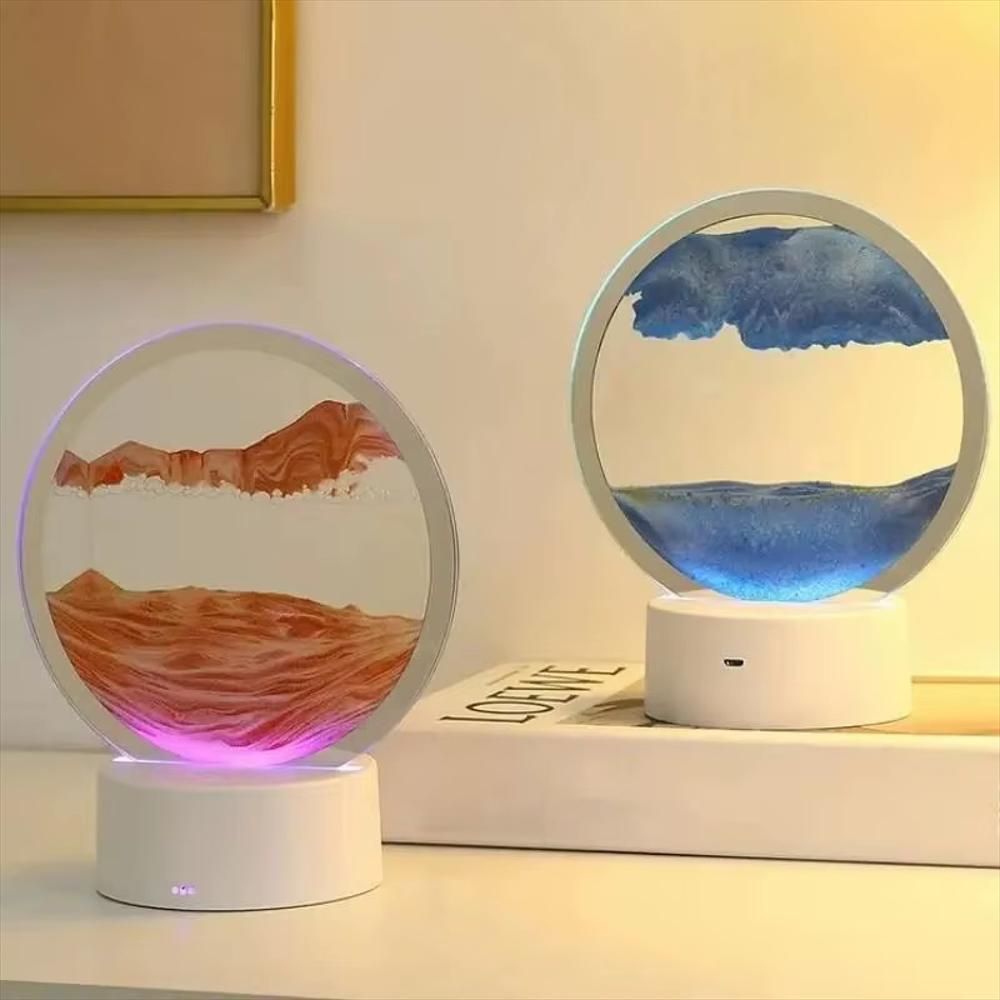Lámpara Rgb Efecto Arena Movediza 3D Panel Táctil Decorativa Azul img #2