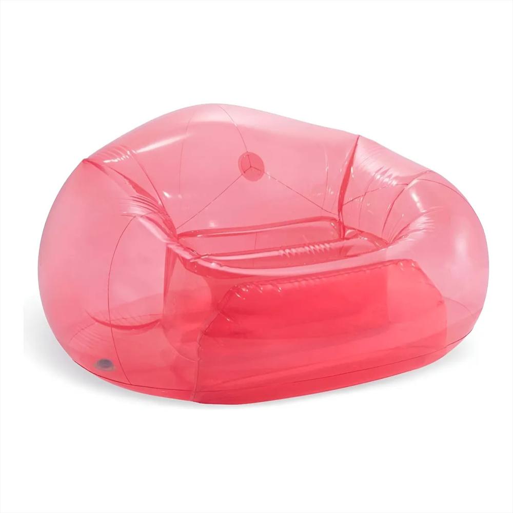 Sillón Inflable Tipo Puff Intex Transparente Color Rosa img #1