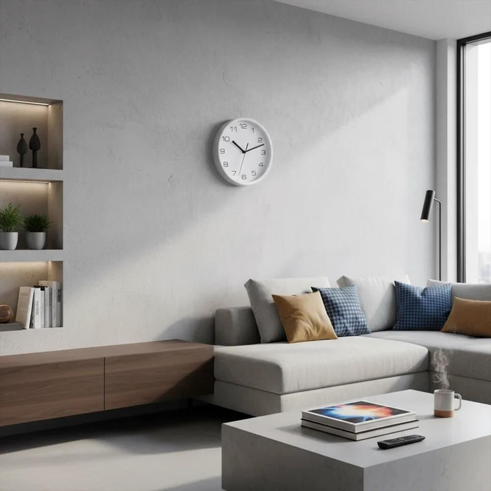 Reloj De Pared Análogo 20Cm Blanco img #3