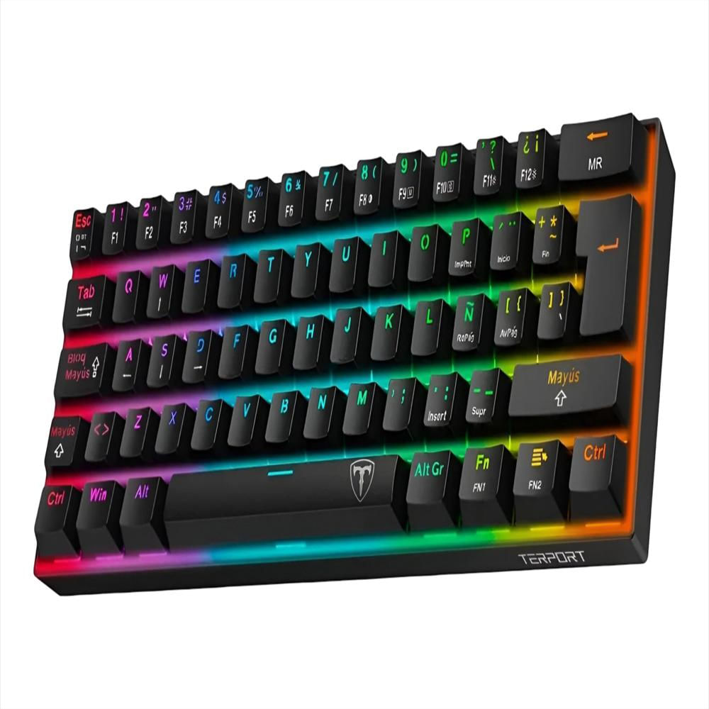 Teclado Mecánico Inalámbrico Rgb Wireless 3 En 1 Negro img #1